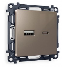 Розетка 2хUSB type A и C без рамки Ambrella Volt MA641010 Quant