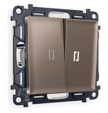 Выключатель двухклавишный с подсветкой без рамки Ambrella Volt MA634015 Quant