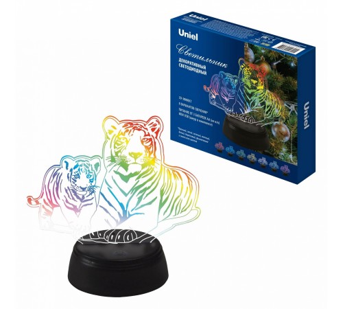 Зверь декоративный ULI-M508 RGB/3AA TIGER FAMILY/BLACK UL-00008403
