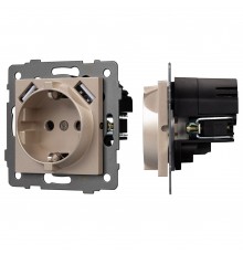 Розетка с заземлением и 2хUSB type A, без рамки Arlight 49821 SCT