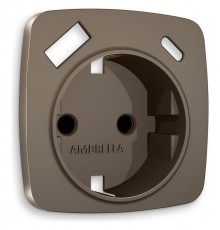 Накладка для розетки с заземлением и со шторками и 2хUSB type A и C Ambrella Volt OP6400 Quant