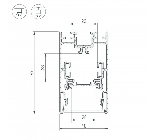 Профиль Arlight 021172 S2-LINE-4067-2500 ANOD+OPAL
