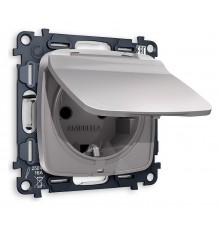 Розетка влагозащищенная с заземлением и со шторкой, без рамки с крышкой Ambrella Volt MO508010 Quant