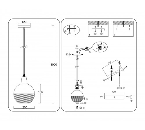 Подвесной светильник Ambrella Light TR8504 TR