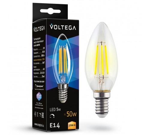 Лампа светодиодная Voltega 7199 Candle dim 5W