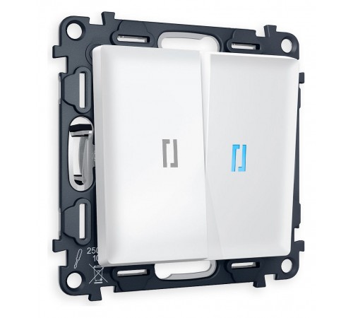 Выключатель проходной двухклавишный с подсветкой Ambrella Volt MA124040 Quant