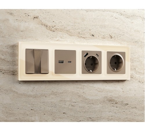 Рамка на 3 поста Ambrella Volt AF330303 Platos Стекло органическое