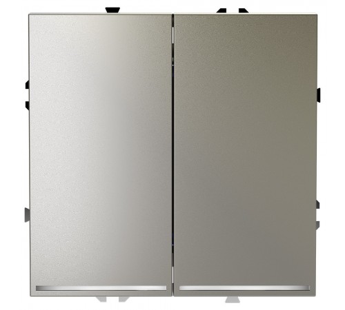 Выключатель проходной двухклавишный с подсветкой без рамки Voltum VLS020404 S70