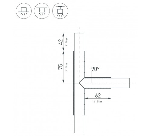 Соединитель угловой T-образный накладной Arlight 026243 KLUS