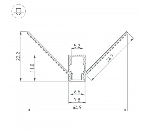 Профиль встраиваемый угловой внешний Arlight 034973 ARH-DECORE