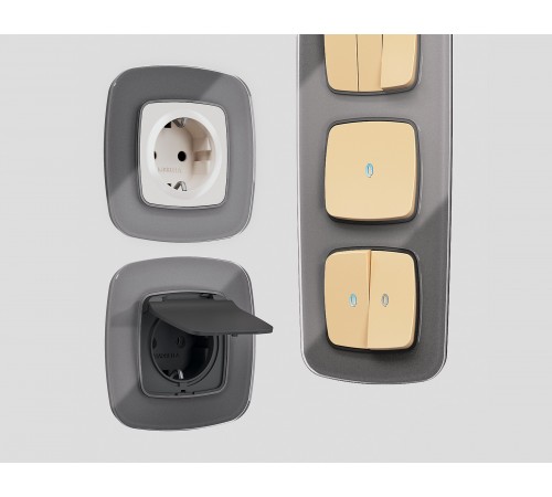 Рамка на 2 поста Ambrella Volt OF320652 Radian Стекло органическое