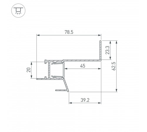 Профиль для контурной подсветки натяжного потолка Arlight 047639 СEIL