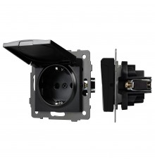 Розетка влагозащищенная с заземлением и со шторкой, без рамки с крышкой Arlight 49835 SCT