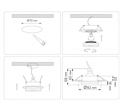 Встраиваемый светильник Ambrella Light TN30708 TN