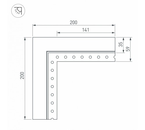 Соединитель угловой L-образный накладной Arlight 030100 S-LUX