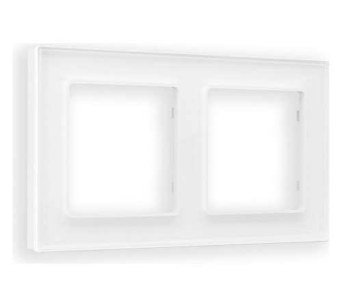 Рамка на 2 поста Ambrella Volt AF380102 Platos Стекло натуральное