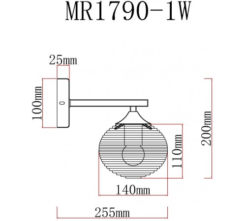 Бра MyFar MR1790-1W Gloria
