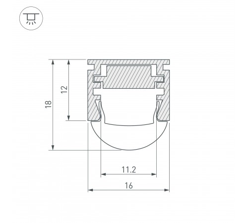 Профиль встраиваемый Arlight 013874 PDS-REGULOR-2000 ANOD