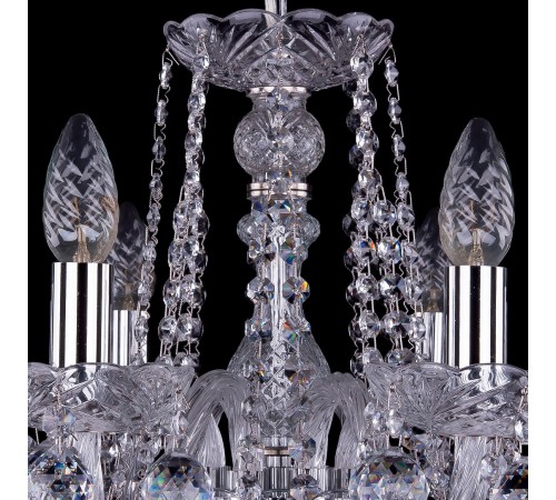 Подвесная люстра Bohemia Ivele Crystal 1402/8/195/Ni/Balls 1402