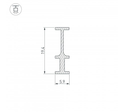 Профиль-держатель накладной Arlight 25232 Foled-Rail