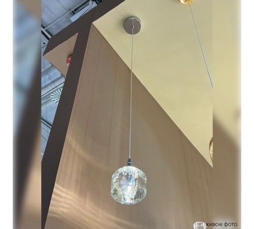 Светильник подвесной Crystal Lux BOX SP1 CHROME/TRANSPARENT