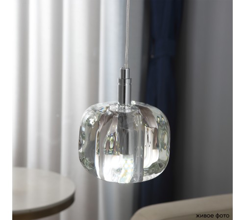 Светильник подвесной Crystal Lux BOX SP1 CHROME/TRANSPARENT