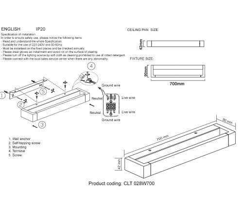 Бра Crystal Lux CLT 028W700 BL
