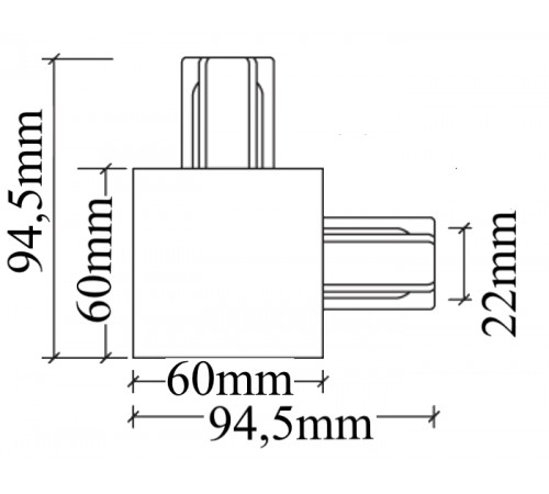 Соединитель L-образный (однофазный) для встраиваемого шинопровода Crystal Lux CLT 0.2211 03 WH
