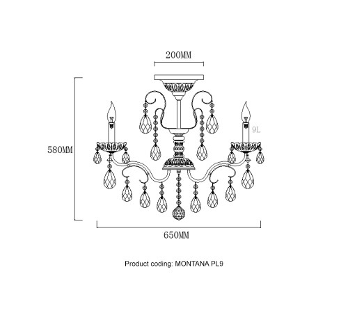 Светильник потолочный Crystal Lux MONTANA PL9