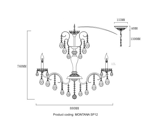 Люстра Crystal Lux MONTANA SP12