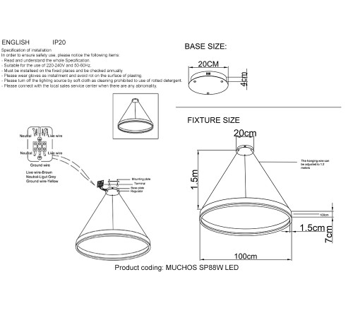 Люстра Crystal Lux MUCHOS SP88W LED GOLD