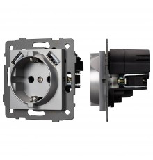 Розетка с заземлением и 2хUSB type A, без рамки Arlight 49820 SCT