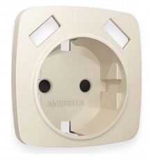 Накладка для розетки с заземлением и со шторками и 2хUSB type A Ambrella Volt OP3290 Quant