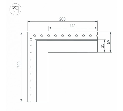 Соединитель угловой L-образный накладной Arlight 030101 S-LUX