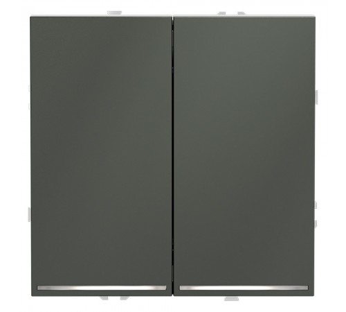 Выключатель проходной двухклавишный с подсветкой без рамки Voltum VLS020406 S70