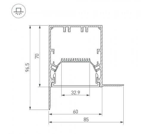 Профиль встраиваемый угловой внутренний Arlight 027162 FANTOM