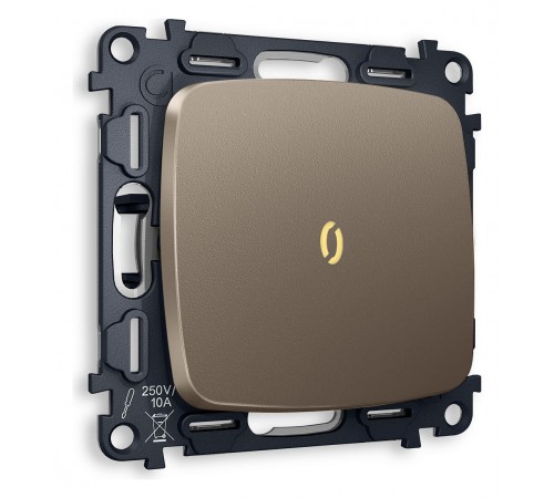 Выключатель проходной одноклавишный с подсветкой без рамки Ambrella Volt MO632030 Quant