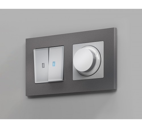 Выключатель проходной двухклавишный с подсветкой Ambrella Volt MA404040 Quant