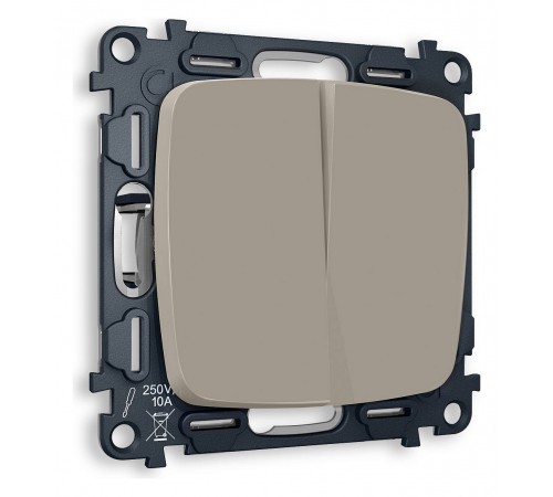 Выключатель проходной двухклавишный без рамки Ambrella Volt MO363020 Quant