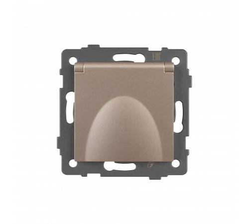 Розетка влагозащищенная с заземлением и со шторкой, без рамки с крышкой Arlight 49837 SCT