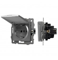 Розетка влагозащищенная с заземлением и со шторкой, без рамки с крышкой Arlight 49836 SCT