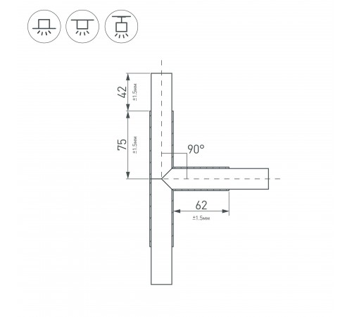 Соединитель угловой T-образный накладной Arlight 026243 KLUS