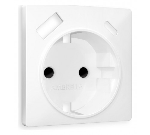 Накладка для розетки с заземлением и со шторками и 2хUSB type A и C Ambrella Volt AP1300 Quant