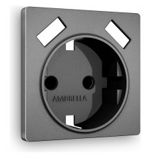 Накладка для розетки с заземлением и со шторками и 2хUSB type A Ambrella Volt AP6590 Quant