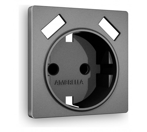Накладка для розетки с заземлением и со шторками и 2хUSB type A Ambrella Volt AP6590 Quant