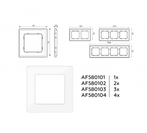 Рамка на 2 поста Ambrella Volt AF580102 Arctic