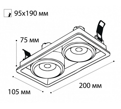 Встраиваемый светильник Italline DE-312 black DE-312