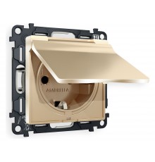 Розетка с заземлением и со шторкой, без рамки с крышкой Ambrella Volt MA608010 Quant