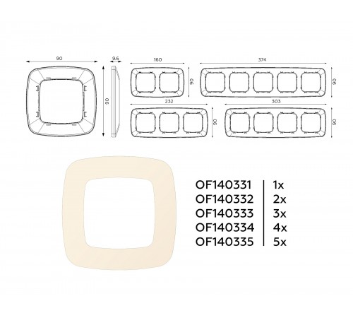 Рамка на 1 пост Ambrella Volt OF140331 Ecta