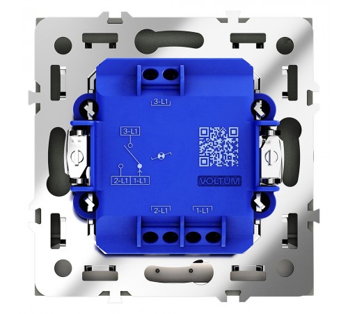 Выключатель проходной одноклавишный с подсветкой без рамки Voltum VLS010406 S70